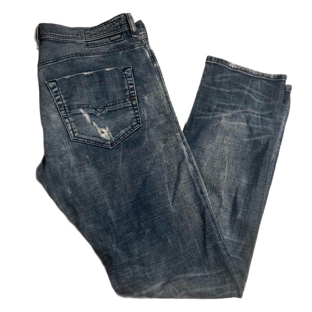 Men's Diesel Grunge Distressed Jeans Sz 33 - Picture 2 of 9